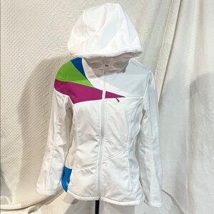 Spyder Inspire full zip hoodie jacket with multi-color accents, size large